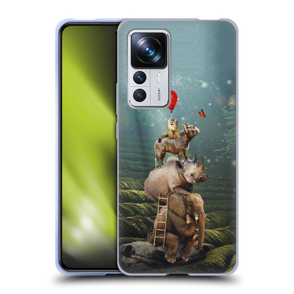 Klaudia Senator French Bulldog 2 Friends Reaching Butterfly Soft Gel Case for Xiaomi 12T Pro