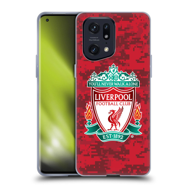 Liverpool Football Club Digital Camouflage Home Red Crest Soft Gel Case for OPPO Find X5 Pro