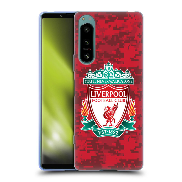 Liverpool Football Club Digital Camouflage Home Red Crest Soft Gel Case for Sony Xperia 5 IV