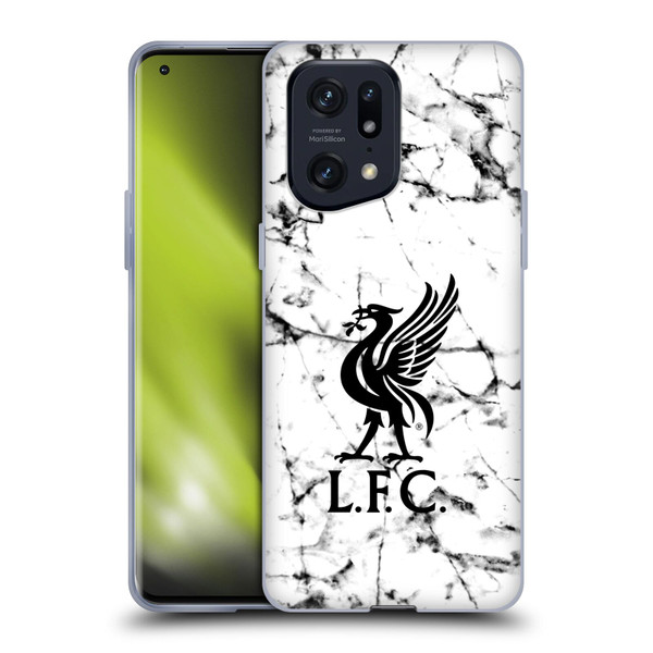 Liverpool Football Club Marble Black Liver Bird Soft Gel Case for OPPO Find X5 Pro