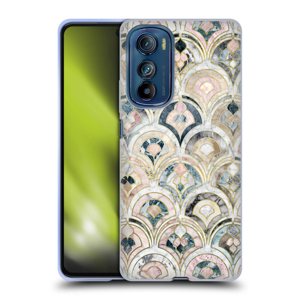 Micklyn Le Feuvre Marble Patterns Art Deco Tiles In Soft Pastels Soft Gel Case for Motorola Edge 30