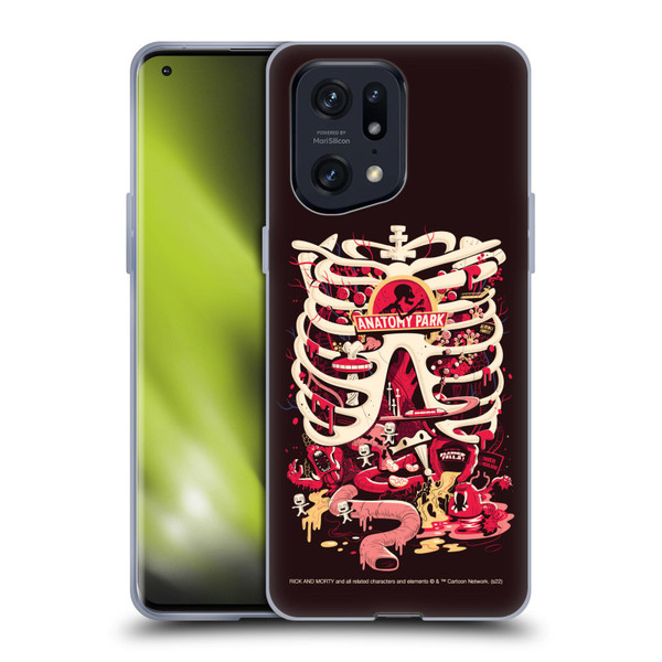 Rick And Morty Season 1 & 2 Graphics Anatomy Park Soft Gel Case for OPPO Find X5 Pro