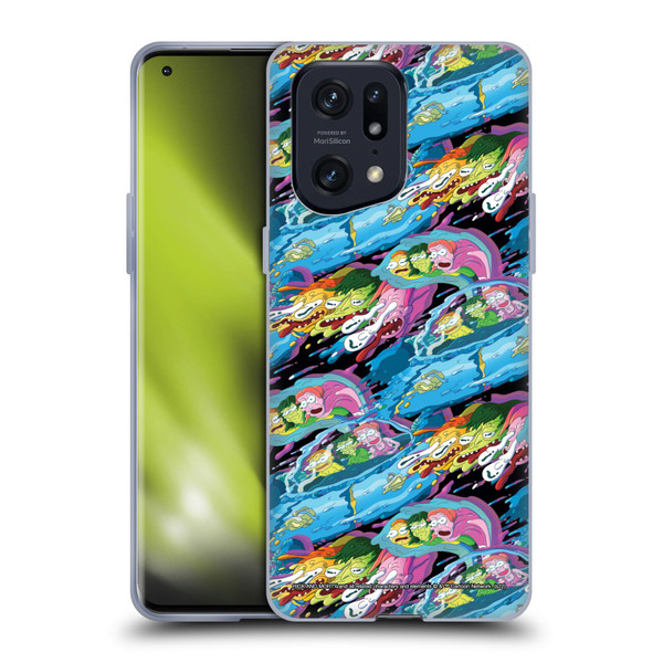 Rick And Morty Season 5 Graphics Warp Pattern Soft Gel Case for OPPO Find X5 Pro