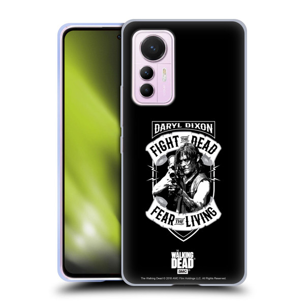 AMC The Walking Dead Daryl Dixon Biker Art RPG Black White Soft Gel Case for Xiaomi 12 Lite