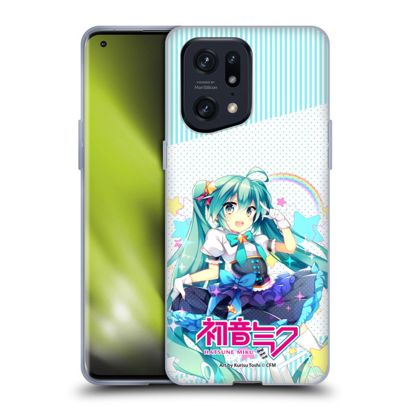 Hatsune Miku Graphics Stars And Rainbow Soft Gel Case for OPPO Find X5 Pro