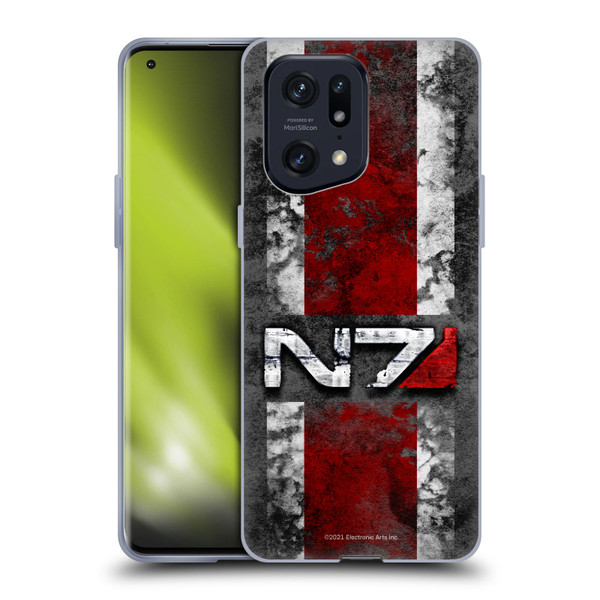 EA Bioware Mass Effect Graphics N7 Logo Distressed Soft Gel Case for OPPO Find X5 Pro