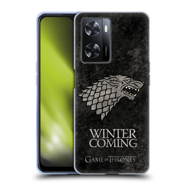 HBO Game of Thrones Dark Distressed Look Sigils Stark Soft Gel Case for OPPO A57s