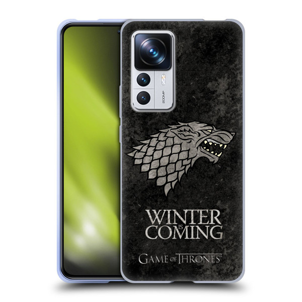 HBO Game of Thrones Dark Distressed Look Sigils Stark Soft Gel Case for Xiaomi 12T Pro