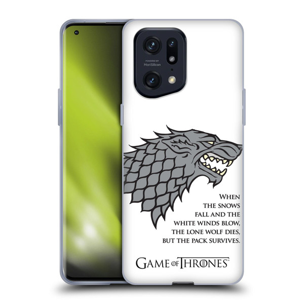 HBO Game of Thrones Graphics White Winds Soft Gel Case for OPPO Find X5 Pro