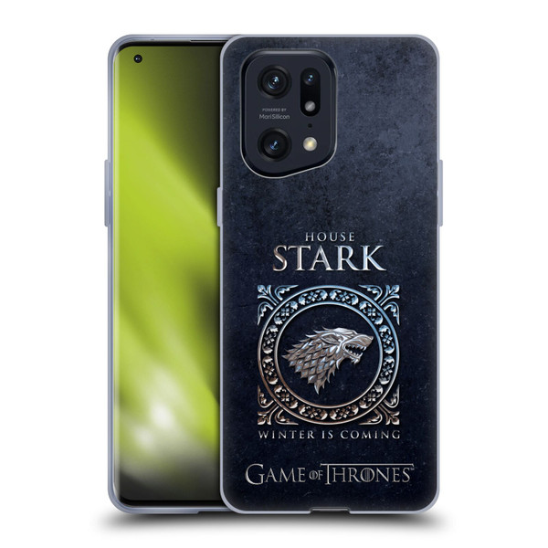 HBO Game of Thrones Metallic Sigils Stark Soft Gel Case for OPPO Find X5 Pro