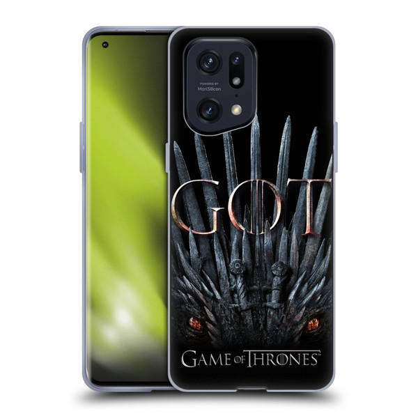 HBO Game of Thrones Season 8 Key Art Dragon Throne Soft Gel Case for OPPO Find X5 Pro