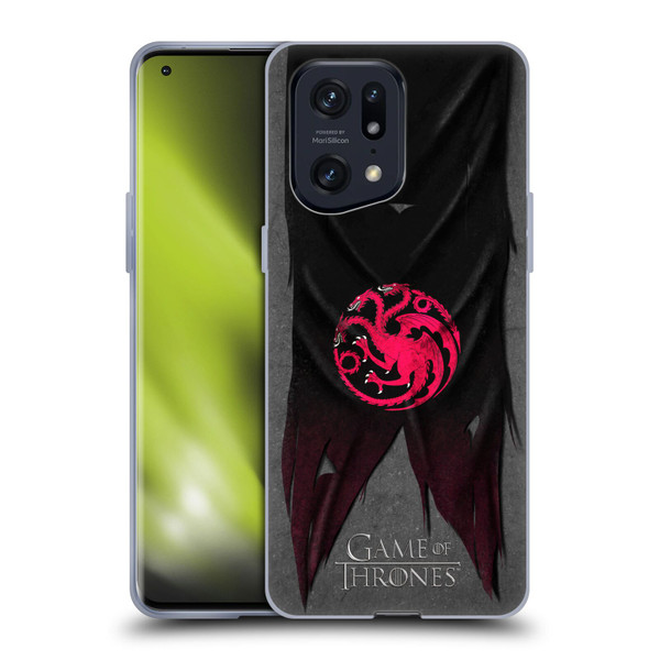 HBO Game of Thrones Sigil Flags Targaryen Soft Gel Case for OPPO Find X5 Pro