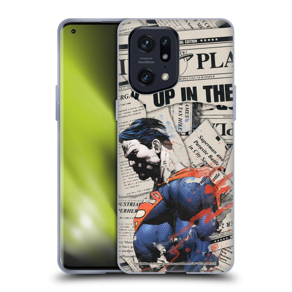 Superman DC Comics 80th Anniversary Newspaper Soft Gel Case for OPPO Find X5 Pro