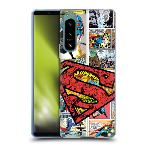 Superman DC Comics Comicbook Art Oversized Logo Soft Gel Case for Sony Xperia 5 IV