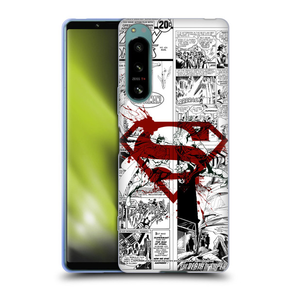 Superman DC Comics Comicbook Art Red Logo Splatter Soft Gel Case for Sony Xperia 5 IV