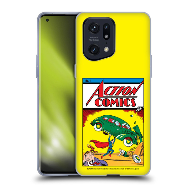 Superman DC Comics Famous Comic Book Covers Action Comics 1 Soft Gel Case for OPPO Find X5 Pro