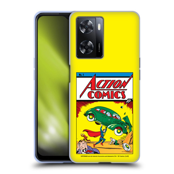 Superman DC Comics Famous Comic Book Covers Action Comics 1 Soft Gel Case for OPPO A57s