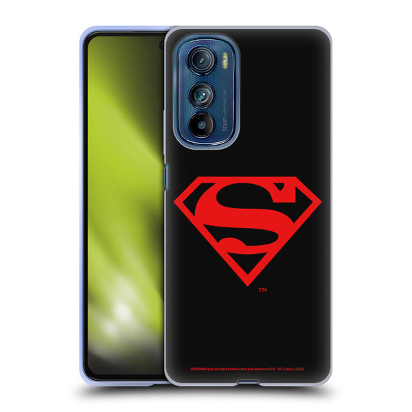 Superman DC Comics Logos Black And Red Soft Gel Case for Motorola Edge 30