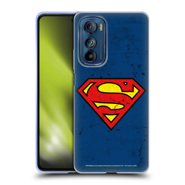 Superman DC Comics Logos Distressed Look Soft Gel Case for Motorola Edge 30