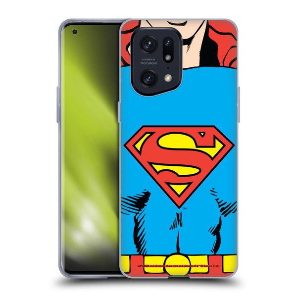 Superman DC Comics Logos Classic Costume Soft Gel Case for OPPO Find X5 Pro