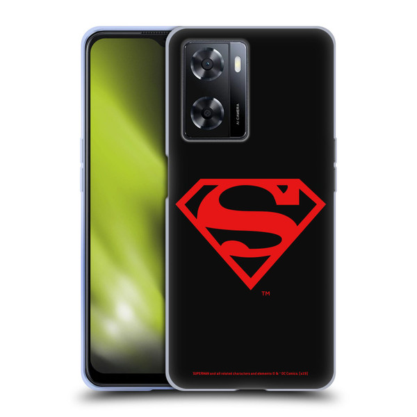 Superman DC Comics Logos Black And Red Soft Gel Case for OPPO A57s