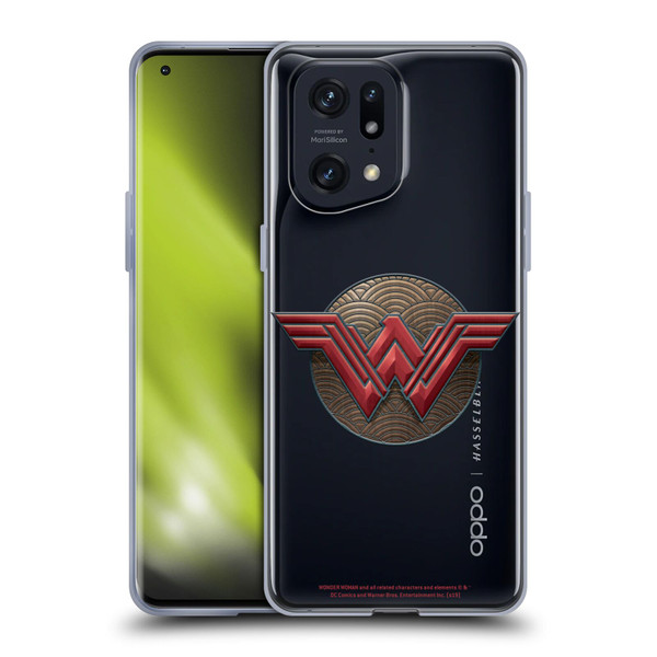 Wonder Woman Movie Logos Waves Soft Gel Case for OPPO Find X5 Pro