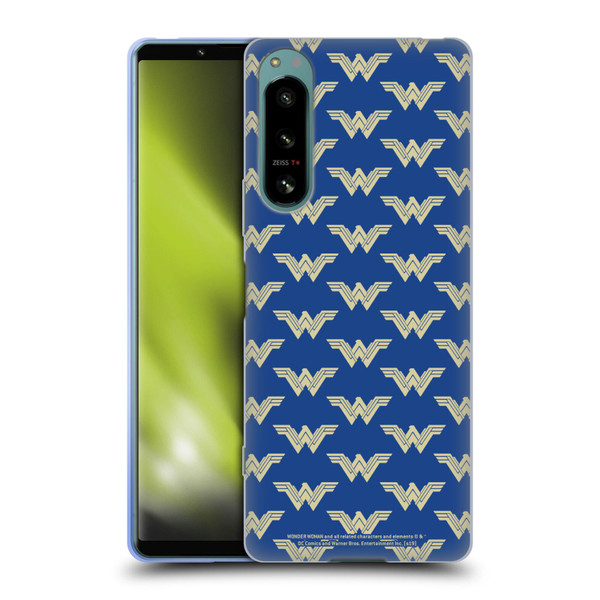 Wonder Woman Movie Logos Pattern Soft Gel Case for Sony Xperia 5 IV