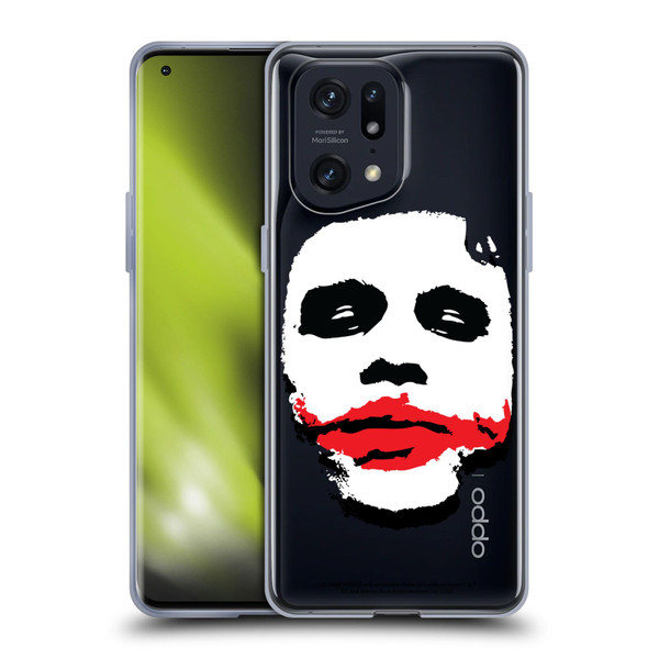 The Dark Knight Character Art Joker Face Soft Gel Case for OPPO Find X5 Pro