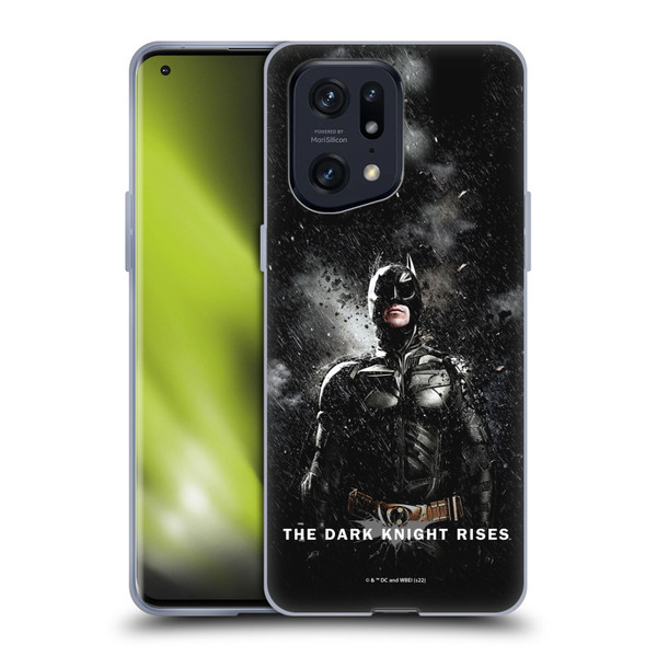 The Dark Knight Rises Key Art Batman Rain Poster Soft Gel Case for OPPO Find X5 Pro