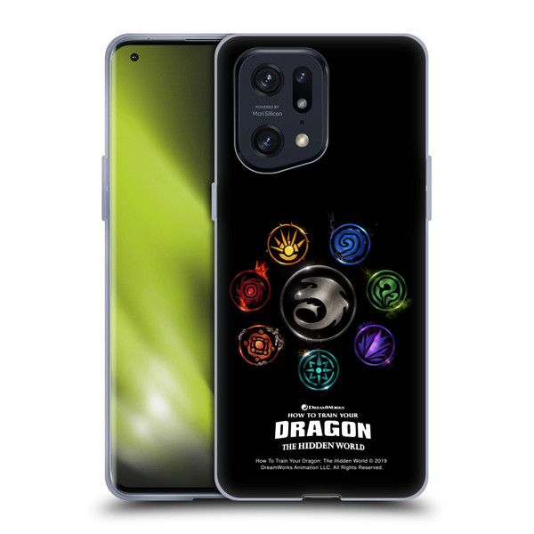 How To Train Your Dragon III Icon Art Group Soft Gel Case for OPPO Find X5 Pro