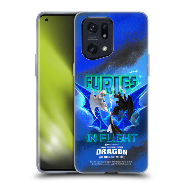 How To Train Your Dragon III Night And Light Toothless & Light Fury Flight Soft Gel Case for OPPO Find X5 Pro