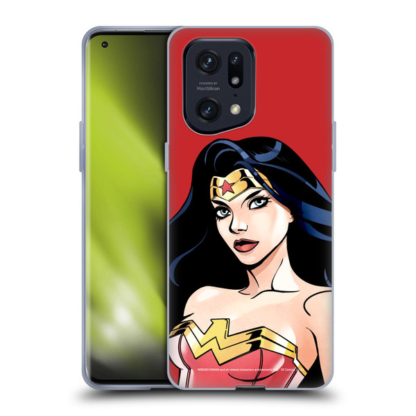 Wonder Woman DC Comics Character Art Portrait Soft Gel Case for OPPO Find X5 Pro