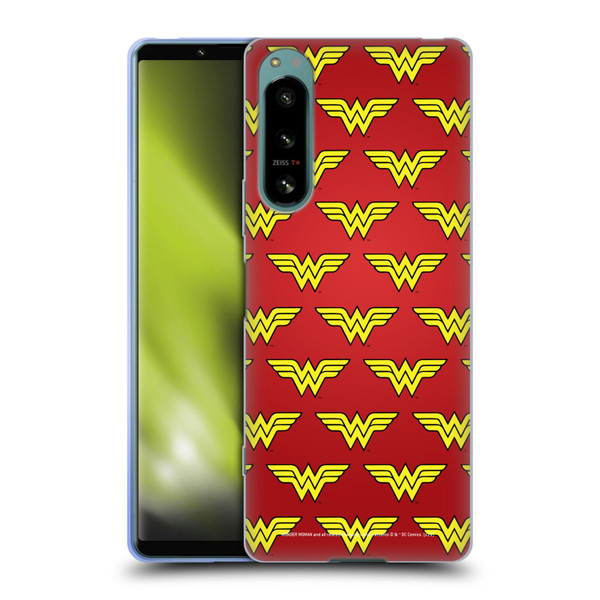 Wonder Woman DC Comics Logos Pattern Soft Gel Case for Sony Xperia 5 IV