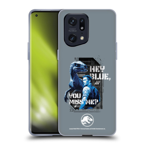 Jurassic World Fallen Kingdom Key Art Hey Blue & Owen Soft Gel Case for OPPO Find X5 Pro