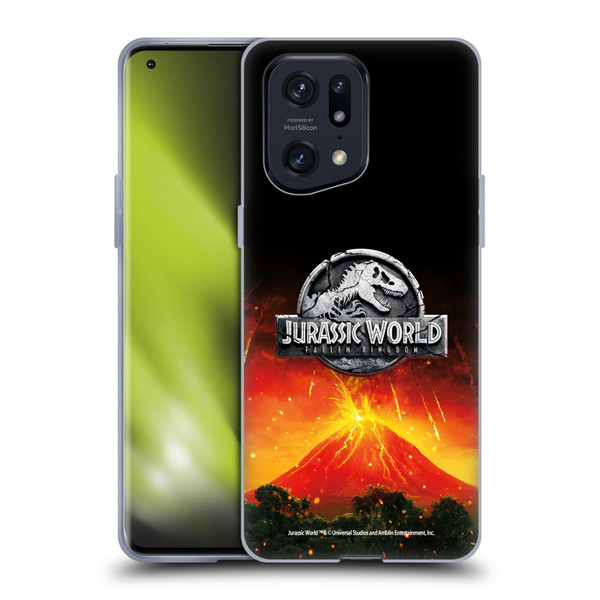Jurassic World Fallen Kingdom Logo Volcano Eruption Soft Gel Case for OPPO Find X5 Pro