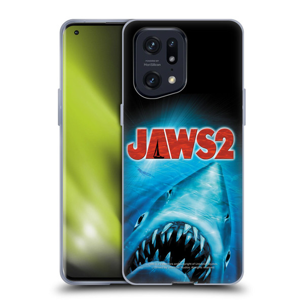 Jaws II Key Art Swimming Poster Soft Gel Case for OPPO Find X5 Pro