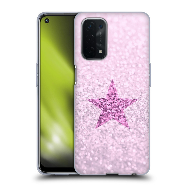 Monika Strigel Glitter Star Pastel Pink Soft Gel Case for OPPO A54 5G