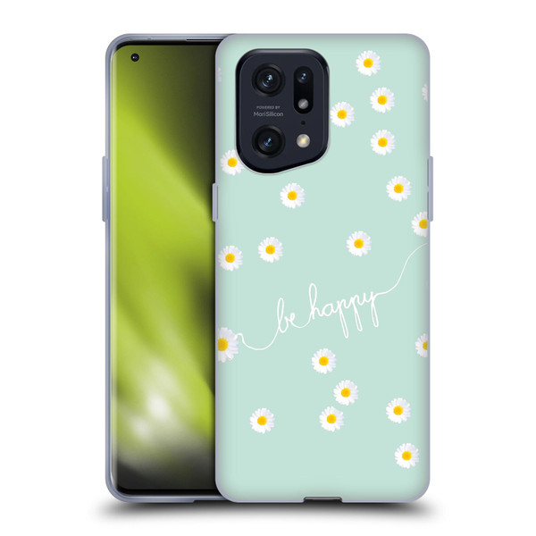 Monika Strigel Happy Daisy Mint Soft Gel Case for OPPO Find X5 Pro