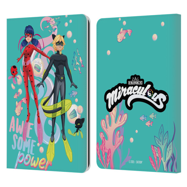 Miraculous Tales of Ladybug & Cat Noir Aqua Ladybug Awesome Power Leather Book Wallet Case Cover For Amazon Kindle Paperwhite 1 / 2 / 3