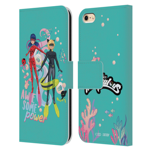 Miraculous Tales of Ladybug & Cat Noir Aqua Ladybug Awesome Power Leather Book Wallet Case Cover For Apple iPhone 6 / iPhone 6s