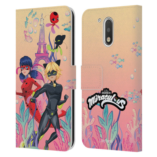 Miraculous Tales of Ladybug & Cat Noir Aqua Ladybug Aqua Power Leather Book Wallet Case Cover For Motorola Moto G41