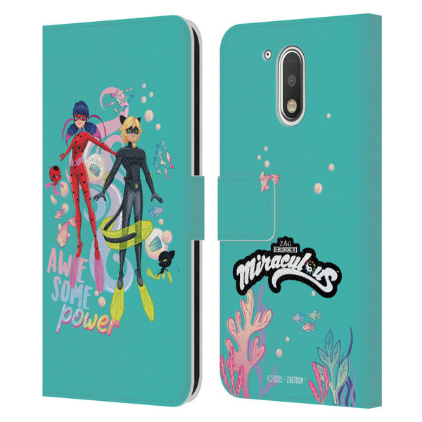 Miraculous Tales of Ladybug & Cat Noir Aqua Ladybug Awesome Power Leather Book Wallet Case Cover For Motorola Moto G41