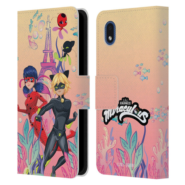 Miraculous Tales of Ladybug & Cat Noir Aqua Ladybug Aqua Power Leather Book Wallet Case Cover For Samsung Galaxy A01 Core (2020)