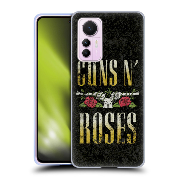Guns N' Roses Key Art Text Logo Pistol Soft Gel Case for Xiaomi 12 Lite