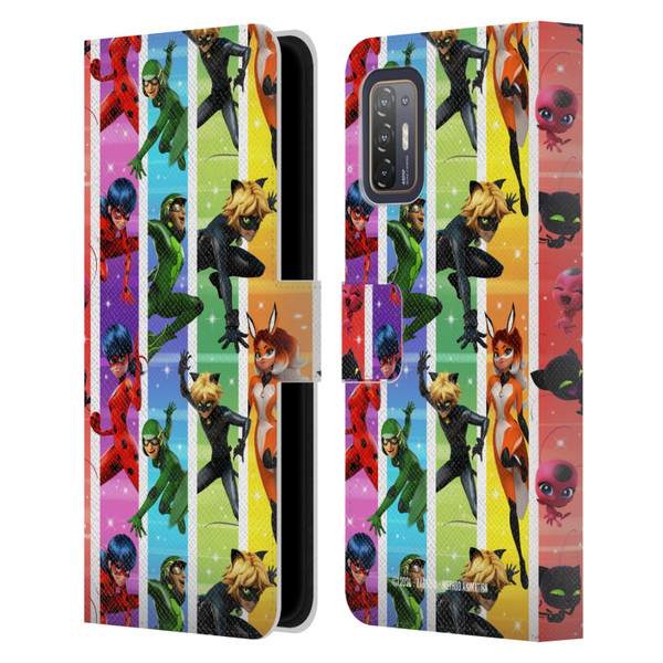 Miraculous Tales of Ladybug & Cat Noir Graphics Pattern Leather Book Wallet Case Cover For HTC Desire 21 Pro 5G