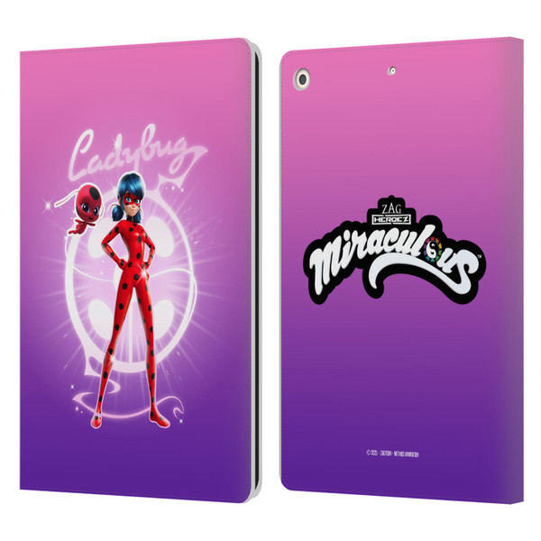 Miraculous Tales of Ladybug & Cat Noir Graphics Ladybug Leather Book Wallet Case Cover For Apple iPad 10.2 2019/2020/2021