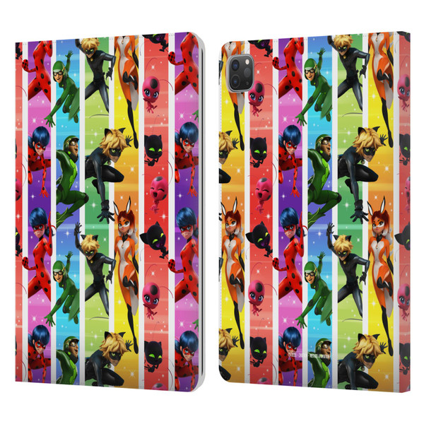 Miraculous Tales of Ladybug & Cat Noir Graphics Pattern Leather Book Wallet Case Cover For Apple iPad Pro 11 2020 / 2021 / 2022