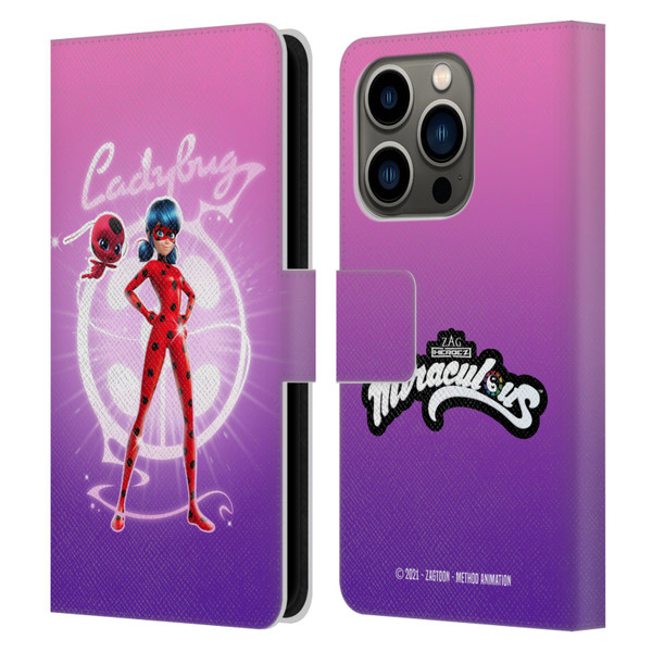 Miraculous Tales of Ladybug & Cat Noir Graphics Ladybug Leather Book Wallet Case Cover For Apple iPhone 14 Pro