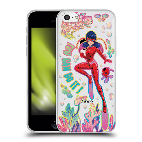 Miraculous Tales of Ladybug & Cat Noir Aqua Ladybug You Can Do It Soft Gel Case for Apple iPhone 5c