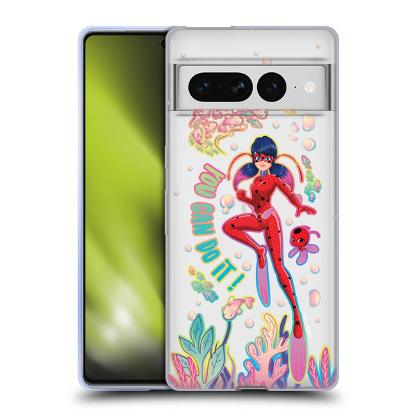 Miraculous Tales of Ladybug & Cat Noir Aqua Ladybug You Can Do It Soft Gel Case for Google Pixel 7 Pro